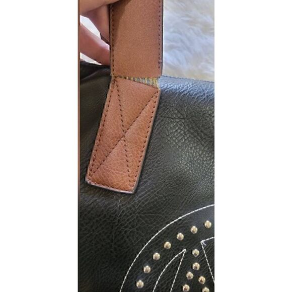MKF Collection By Mia K. Wadena Tote Bag Black Brown M-Embellished *Defect, Used - Picture 7 of 10